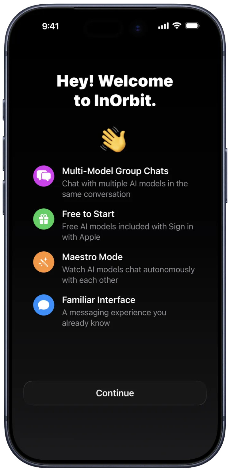 InOrbit welcome screen